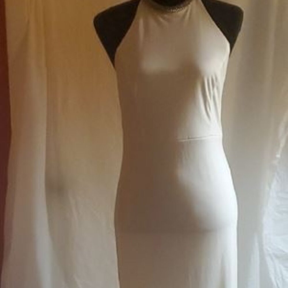 Elegant White Halter Maxi Dress